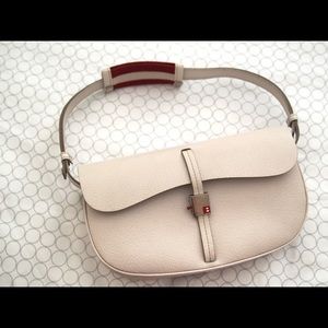 Bally ivory saddle leather shoulder bag